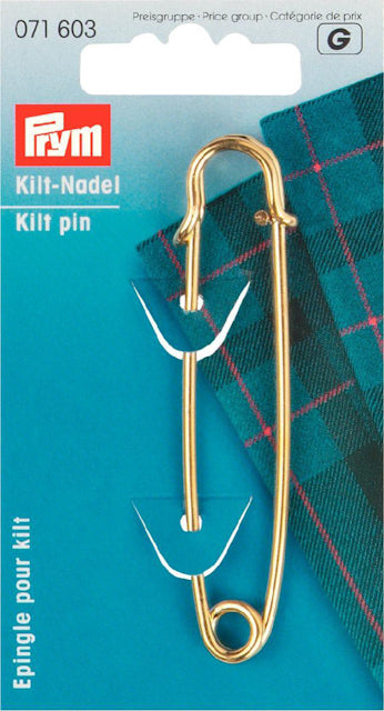 Kiltnål 76 mm förgylld