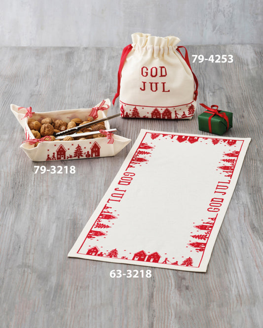 63-3218 Huse/god jul 28x64cm