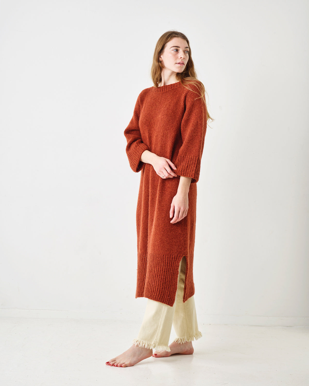 8962104 Raglanklänning med vriden resår