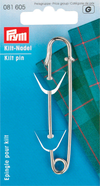 Kiltnål 76 mm silver