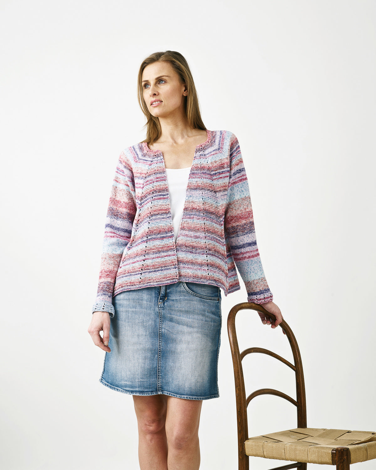 891311 Cardigan med sneda framstycken