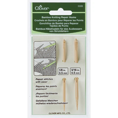 Bamboo knitting repair hooks