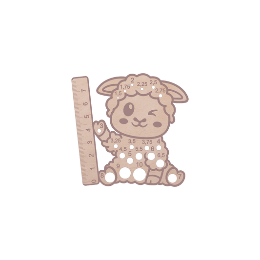 Stickmått “Baby sheep with ruler”